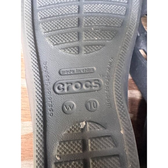 Black Crocs Womens Slip-On Sandals W10 Lightweight & Comfortable - Picture 6 of 10